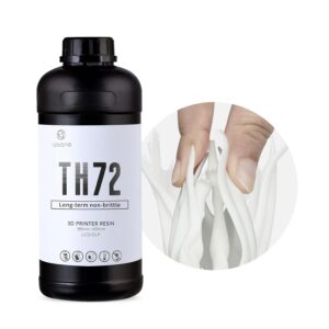 RESIONE 3D Printer Resin, TH72 Flexible Tough Resin with Long-Lasting Toughness and High Elongation, 3D Printing Impact Resistant for Figurines (White 1KG)