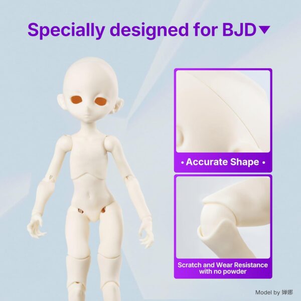 RESIONE Tough 3D Printer Resin, 3D Printing Liquid for BJD Dolls & Articulated Figures – Non-Yellowing, Wear Resistant, Drop-Resistant, ABS-Like UV Resin for LCD DLP MSLA Printers, Ultra White, 1KG - Image 2