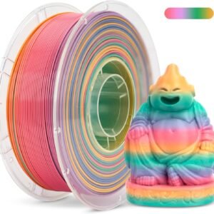 Rainbow 3D Printing Filaments PETG Candy Multicolor Gradient Filament 1.75mm, Green-Purple-Pink-Yellow PETG 3D Printer Filament, 1kg 330 Meters