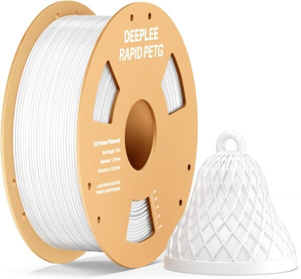 Rapid PETG Filament 1.75mm, High Speed PETG 3D Printer Filament Up to 600 mm/s, Dimensional Accuracy +/- 0.02 mm, Fits for Most FDM 3D Printers, 1kg White