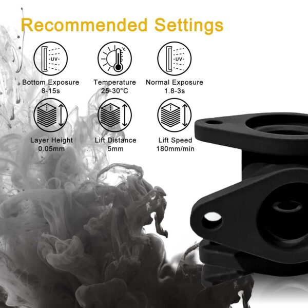 RepRapper Nylon-Like Strong 3D Printer Resin, Functional High-Resolution 3D Printing Resin, Impact-Resistant and Durable 405nm Fast UV-Curing Standard Photopolymer Resin for LCD Printer, Black 1000g - Image 2