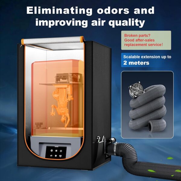 Resin 3D Printer Enclosure with Ventilation, 3D Printer Vented Enclosure Tent Cover Eliminate Odors Dustproof Isolate Noise Compatible with Creality Anycubic Elegoo Series LCD Resin UV 3D Printer - Image 2