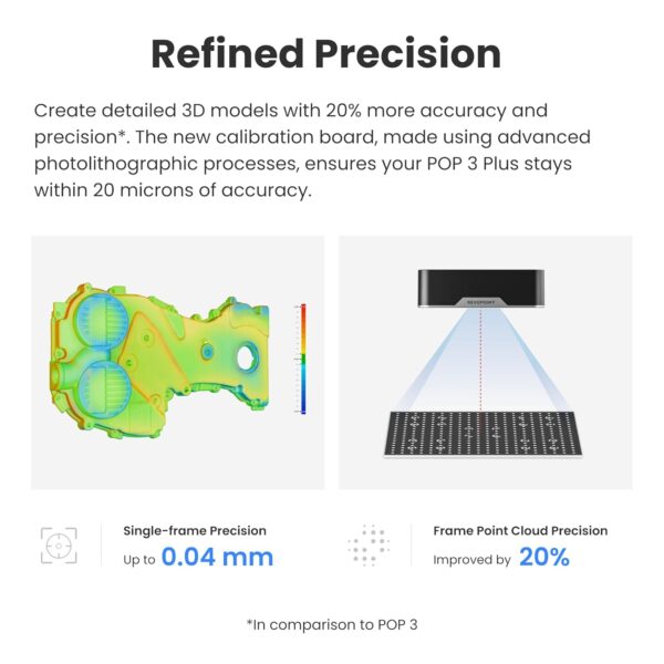 Revopoint POP3 Plus 3D Scanner for 3D Printing, Handheld 3D Printer Scanner 0.04mm Precision, Full-Color Scan for Medium Object, Support for Android/iOS/Win/MacOS, Advanced - Image 2
