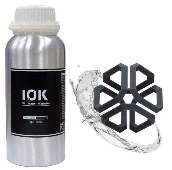 SK 10K Water Washable 3D Printer Rapid Resin LCD UV-Curing Resin 405nm Standard Photopolymer Resin for LCD 3D Printing (Dusk Grey, 1000g)