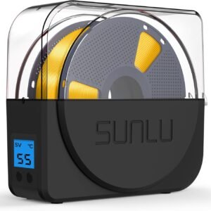 SUNLU Filament Dryer Box for 3D Printer Filament, S1 Plus Filament Dehydrator with Fan Design, Filament Storage can Keep 1.75 2.85 3.00mm PLA PETG ABS Filament Dry During 3D Printing (Black)