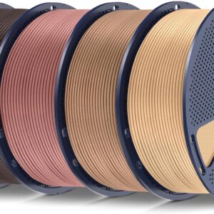 SUNLU Real Wood Fiber PLA Filament, Neatly Wound 1.75mm Dimensional Accuracy +/- 0.03mm, Fit Most FDM 3D Printers, 4kg in Total, 1kg per Spool, 4 Pack,（Wood+Fiber Cherry+Fiber Maple+Fiber Walnut）
