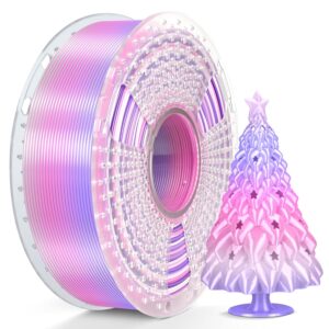 SUNLU Silk Rainbow PLA Filament, Multicolor Silk 3D Printer Filament 1.75mm +/- 0.02mm, Fast Color Change Each 8 Meters, 330 Meters, 1kg/2.2lbs, Silk Rainbow Filament(Lilac-Violet)