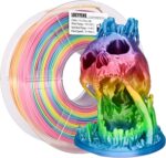 Silk PLA Filament Multicolor, 3D Printer Filament Rainbow PLA Filament 1.75mm +/- 0.02mm, 3D Printing Filament 1kg/2.2lbs