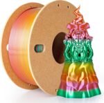 Silk Rainbow PLA Filament 1.75mm Silk PLA 3D Printer Filament Shiny Fast Color Changing Gradient Filament 3D Printing Filament Fit Most FDM Printers, 500g Spool(1.1lbs), Macaron Series