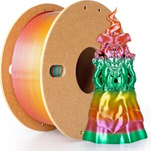 Silk Rainbow PLA Filament 1.75mm Silk PLA 3D Printer Filament Shiny Fast Color Changing Gradient Filament 3D Printing Filament Fit Most FDM Printers, 500g Spool(1.1lbs), Macaron Series