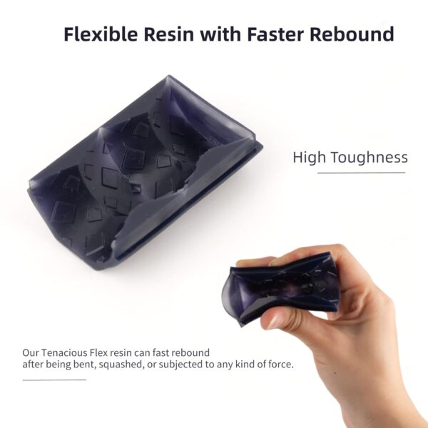 Siraya Tech Tenacious Flex 3D Printer More Flexible 405nm UV-Curing Resin with Faster Rebound High Impact Resistance High Precision Tough Standard Resin for LCD DLP 3D Printing (1kg, Flex Black) - Image 2