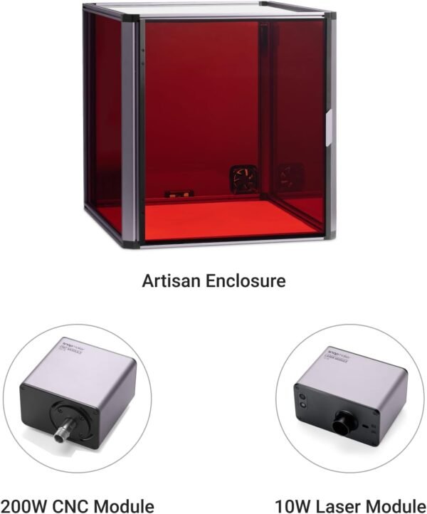 Snapmaker Artisan 3 in 1 3D Printer with 10W Laser Engraver & 200W CNC Carving,FDM 3D Printer Dual Extrusion Large Printing Size 15.75"x15.75"x15.75" with 7" Touchscreen,Industrial-Grade Linear Rails - Image 2