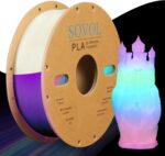Sovol 3D Printer Glow in The Dark Filament Gradient Multicolor Fast Change PLA 1kg (2.2 lbs) Spool 3D Printing Materials, Dimensional Accuracy +/- 0.03 mm, 1.75 mm, Glow Multicolored