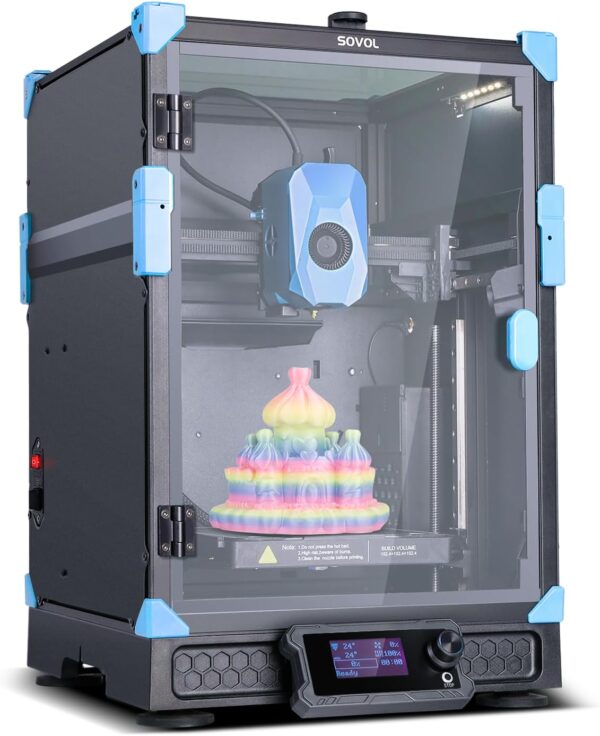 Sovol Zero 3D Printer, 1200mm/s High Speed CoreXY 3D Printers with Eddy Scanning & Pressure Sensing, 350℃ Nozzle & 120℃ Heated Bed Heating, XYZ Full Linear Rails Open Source Build Volume 6X6X6in