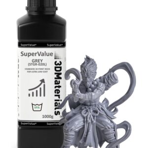 SuperValue 3D Printer Resin for Ultra Low Cost Printing, Made in Korea by 3DMaterials (1000g, Grey)
