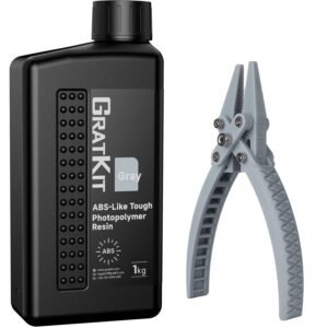 Upgraded ABS-Like 3D Printer Resin, High Toughness 405nm UV Curing Resin, Scratch Resistant and Compatible with SLA, LCD and DLP Printers for Industrial Parts Printing - 1000g, Gray