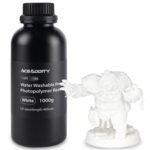 Water Washable Pro Resin - Low Shrinkage 3D Printer Resin, 405nm UV-Curing Water-Washable Photopolymer Printing Resin, High Precision & Easy to Clean (White, 1kg)