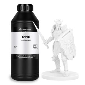 X110 Upgraded Standard 3D Printing Resin, Enhanced Toughness & Strength, Non-Brittle 405nm UV Curing Resin with High Precision for 4K/6K/8K LCD DLP 3D Printers (White, 1kg)