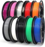 YOUSU PLA Plus Filament 1.75mm Bundle 10x250g, 10 Pack 2.5KG PLA+ Sample 3D Printer Filament, 3D Printing Multi Pack Filament Dimensional Accuracy +/- 0.02mm