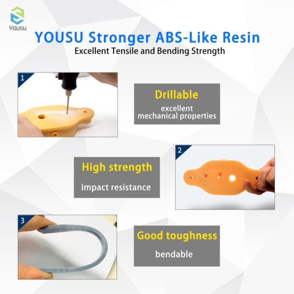 YOUSU iForm 182 ABS-Like 3D Printer Resin 1kg,UV-Resin Rapid LCD UV-Curing Resin 405nm Standard Photopolymer Resin for LCD DLP SLA 3D Printer Beige(Red Wax) Color 1kg - Image 2