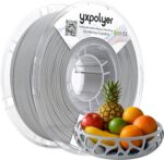 YXPOLYER PLA Filament Food Grade 1.75mm 1kg for 3D Printing, 3D Printer Filament with Transparent AMS-Compatible Filament Spool, Cool Gray