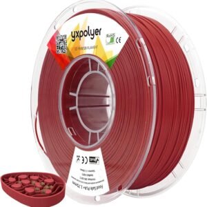 YXPOLYER PLA+ Filament Food Safe PLA Plus Food-Grade 1.75mm 3D Printing Filament 1kg 2.2lbs with PC Reusable Spool fit AMS System and Most FDM 3D Printers, Red