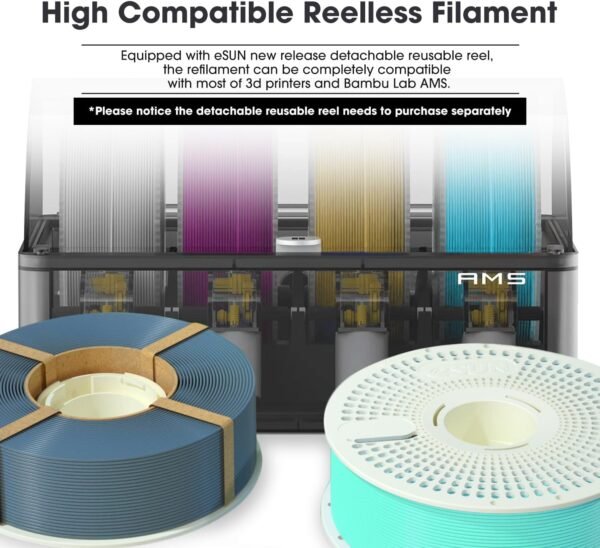 eSUN Matte PLA Refilament 1.75mm, Matte 3D Printer Refill PLA Filament, 1KG Spoolless 3D Printing Filament for 3D Printers, Deep Black - Image 2