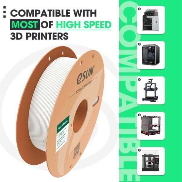 eSUN PLA Basic Filament 1.75mm, 1KG Spool (2.2 LBS) High Speed Printing 3D Printer PLA Filament,Designed for Fast Printing, Grey - Image 2