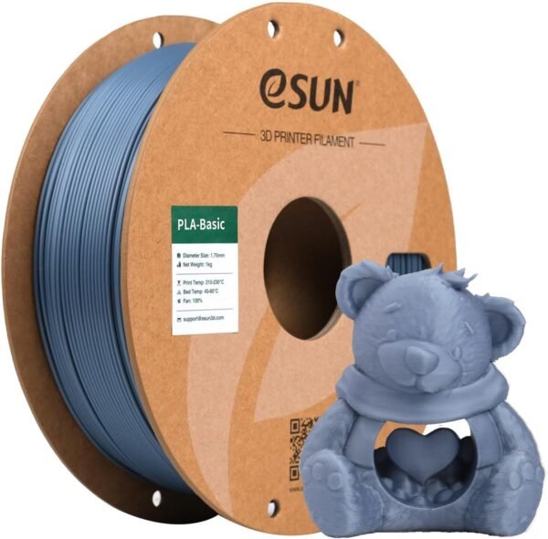 eSUN PLA Basic Filament 1.75mm, 1KG Spool (2.2 LBS) High Speed Printing 3D Printer PLA Filament,Designed for Fast Printing, Grey