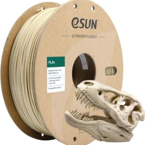 eSUN PLA+ Filament 1.75mm, 3D Printer Filament PLA Plus, Dimensional Accuracy +/- 0.03mm, 1KG Spool (2.2 LBS) 3D Printing Filament for 3D Printers, Bone White