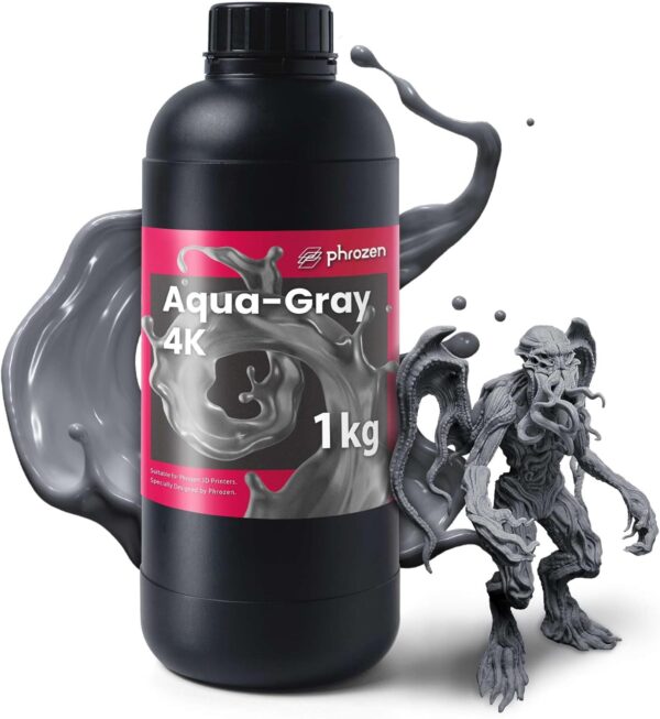 phrozen 3D Printer Rapid Resin [Aqua-Gray 4K], 405nm LCD UV-Curing Standard Photopolymer Resin for High Precision Fast Printing, Low Odor Not Smelly, Non-Brittle (1KG)