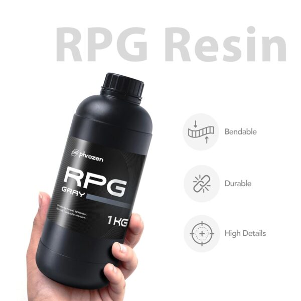 phrozen 3D Printer Rapid Resin [RPG], Low Shrinkage Superior Precision Smooth Surface Finish, 405nm LCD UV-Curing Photopolymer Resin, Gray (1KG) - Image 2