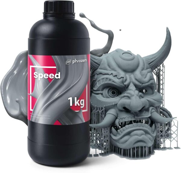 phrozen 3D Printer Rapid Resin [Speed Gray], 405nm LCD UV-Curing Photopolymer Resin, Fast Printing, Low Shrinkage, High Precision, Low Odor, Non-Brittle, Easy to Print (1KG)