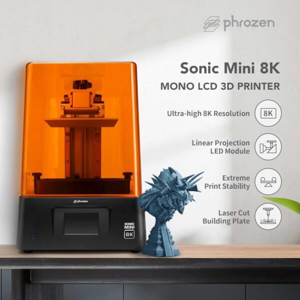 phrozen Sonic Mini 8K LCD Resin 3D Printer, 7.1" Monochrome LCD, Tabletop 3D Resin Printer with 22µm XY Resolution, 6.5 * 2.8 * 7.1 Inch Printing Volume for Models, Miniatures and Action Figures - Image 2