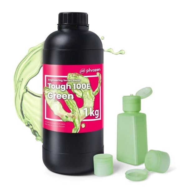 phrozen Tough 100E Engineering Series Resin for 3D Printer, 405nm UV-Curing Resin High Precision Toughness Flexible Elasticity Impact Resistant - Green (1KG)