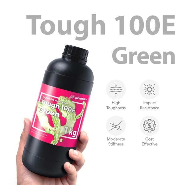 phrozen Tough 100E Engineering Series Resin for 3D Printer, 405nm UV-Curing Resin High Precision Toughness Flexible Elasticity Impact Resistant - Green (1KG) - Image 2