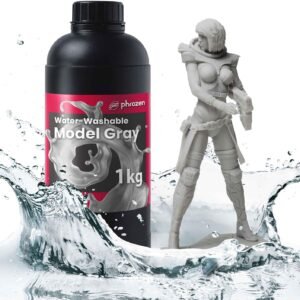 phrozen Water-Washable 3D Printer Resin [Model Gray], 405nm LCD UV-Curing Photopolymer Resin for High Precision Printing, Low Odor, Non-Brittle, Easy to Clean and Cure (1KG)