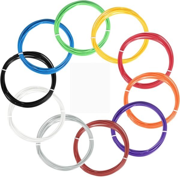 uxcell 3D Pen Filament Refills, 10 Colors 3D Pen PCL Filament 1.75mm, 10 Feet Each Color, 100 Feet in Total, PLA Filament 3D Pen Refills for 3D Drawing Pen