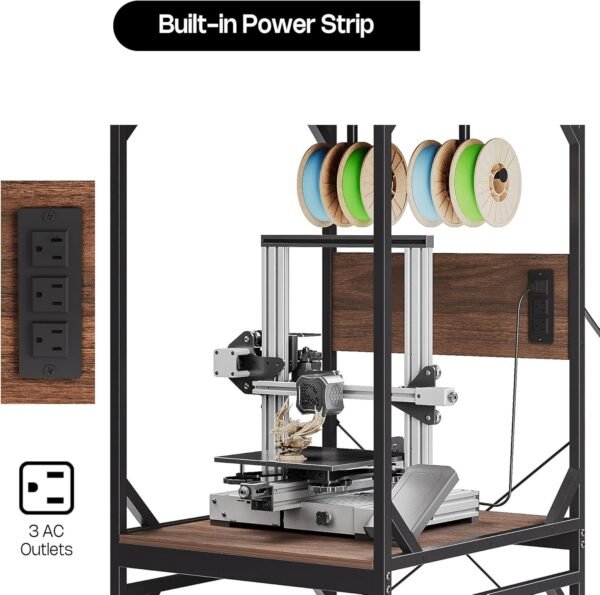 𝐂𝐫𝐚𝐟𝐢𝐭 3D Printer Cabinet with Filament Storage, 3D Printer Stand Table with Filament Spool Holder Rack, Sturdy 3D Printing Shelf Desk, Heavy Duty Workbench for Workshop Studio Office Home - Image 2