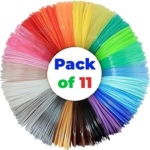 11pcs Multicolor Filament of 3D Pen 5Meter Each | 3D Pen Filament | 3D Pen Refill | 3D Pen for Kids | Compatible with All 3D Pens | 1.75mm | (Set of 10Pcs) + 1Free (Pack of 11)