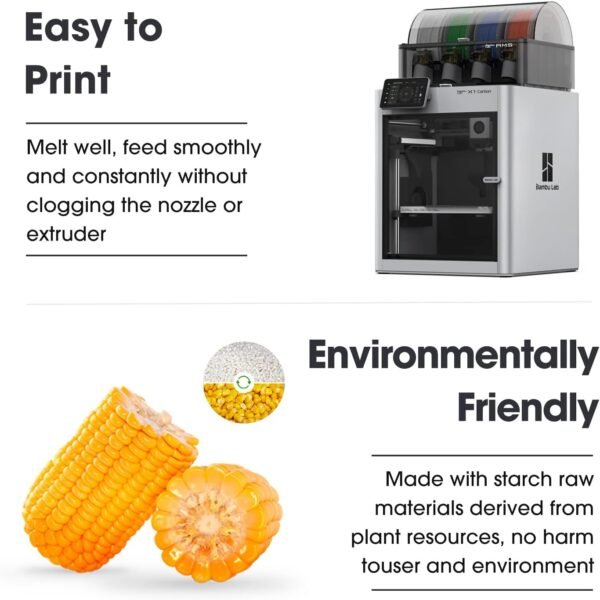 eSUN PLA+ Refilament 1.75mm and Upgarded eSpool+ Set, Reusable and Removable Filament Spool Replacement with 3D Printer Refill PLA Plus, 1KG Spoolless 3D Printing Filament, Bone White - Image 8