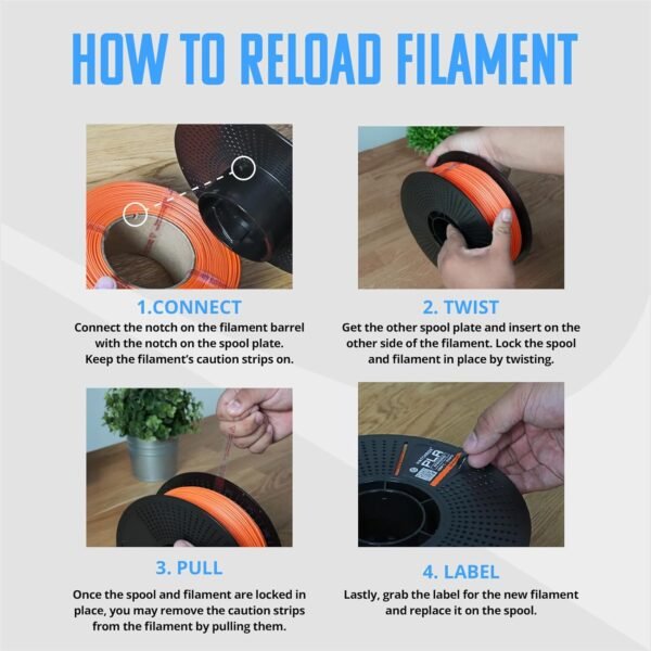 HATCHBOX 1.75mm PLA 3D Printer Filament Refill, Includes 1 Refillable 1 KG Spool for 3D Printing, Dimensional Accuracy +/- 0.03mm, Blue - Image 5