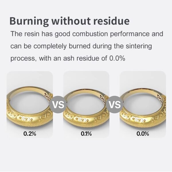 Castable Jewellery Resin for DLP LCD UV-Curing 405nm Resin 3D Printer High Wax 75% Easy to Print Use and Burn High Resolution Making Jewelries and Metal Parts Purple 500G - Image 4