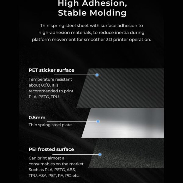 Creality K1 Max Dual-Sided PET + PEI Build Plate, 3D Printer Parts Printing Plate Glossy PET + Matte PEI Flexible Steel Platform for K1 Max, Ender 3 Max/Neo, Ender 3 S1 Plus - Image 4
