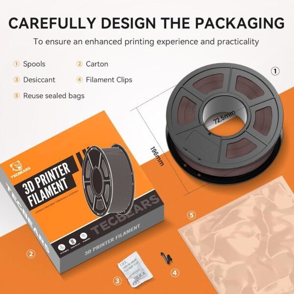 High Speed PLA 3D Printer Filament，Matte PLA Filament 1.75mm for High Speed 50-600mm/s, High Toughness Matte Filament, Olive Green 1KG - Image 8