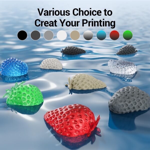 HD Water Washable Resin 2KG Easy to Clean Fast UV Curing 3D Printer Resin Photopolymer Low Viscosity Rapid Resin Liquid with High Precision Suit for SLA/LCD/DLP Print 2x1KG HD Dark Grey - Image 5