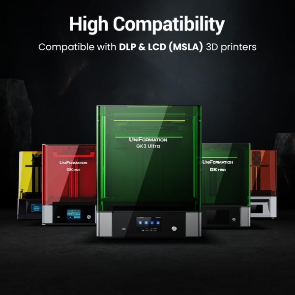 HD Water Washable Resin 2KG Easy to Clean Fast UV Curing 3D Printer Resin Photopolymer Low Viscosity Rapid Resin Liquid with High Precision Suit for SLA/LCD/DLP Print 2x1KG HD Dark Grey - Image 6
