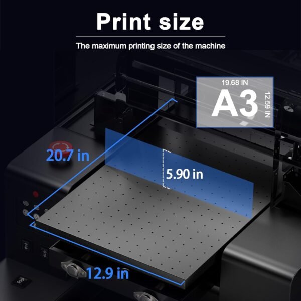 DXZ A3 UV Printer,Automatic L805 UV Flatbed Cylinder Printer with Varnish 100% Transfer Rate for Phone Case,Acrylic,Metal,Leather,Golf,Bottle,2-Year Ink Included - Image 3