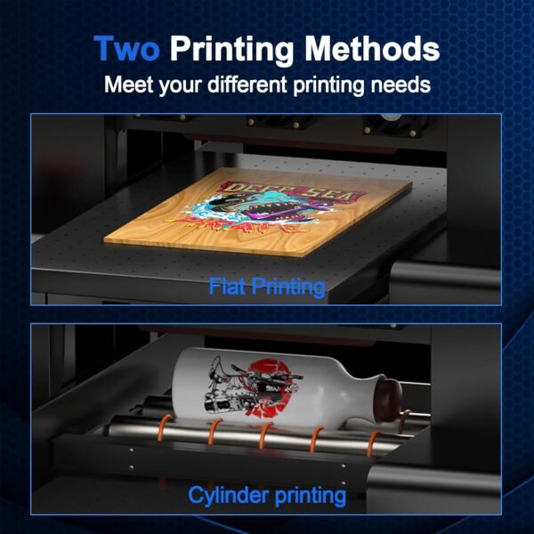 DXZ A3 UV Printer,Automatic L805 UV Flatbed Cylinder Printer with Varnish 100% Transfer Rate for Phone Case,Acrylic,Metal,Leather,Golf,Bottle,2-Year Ink Included - Image 5