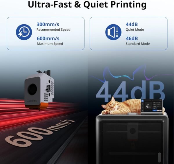 (Bundle Anycubic Kobra S1 Combo) Anycubic 3D Printer Multi-Color 3D Printer Max 600mm/s High Speed Printing High Precision, 9.8"x9.8"x9.8" - Image 5
